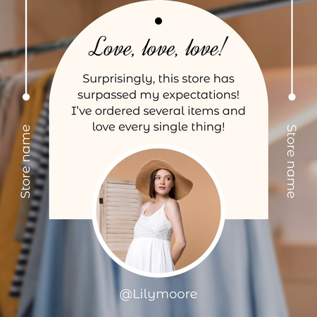 Template di design Buona recensione sul negozio di abbigliamento Instagram