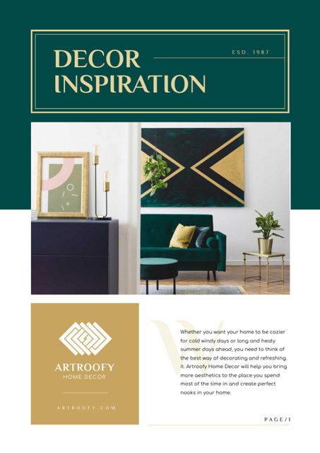 Decor Inspiration with Cozy Home Newsletter tervezősablon