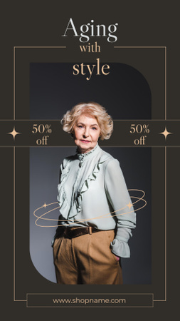 Fashionable Look For Seniors With Discount Instagram Story Design Template