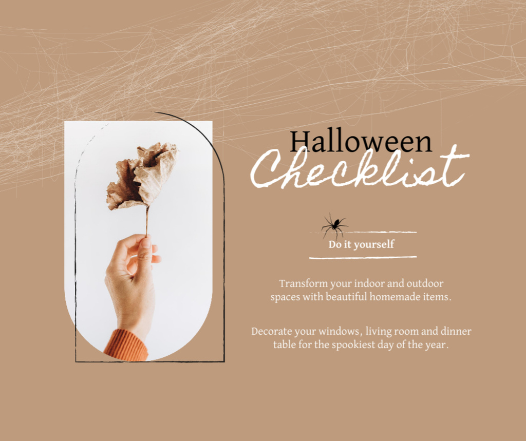 Halloween Preparation with Autumn Leaf in Hand Facebook – шаблон для дизайну