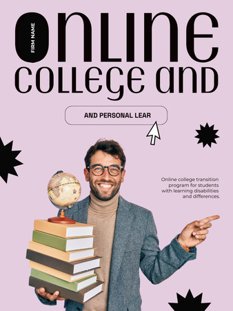 Plantilla de diseño de Online College Apply Announcement Poster US 