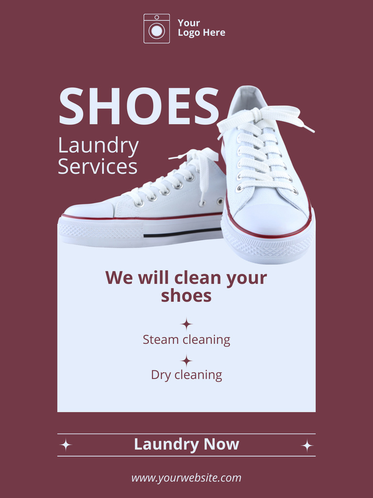 Laundry Shoes Service Offer Poster USデザインテンプレート