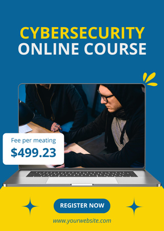 Cyber Security Online Course Announcement Flayer Design Template