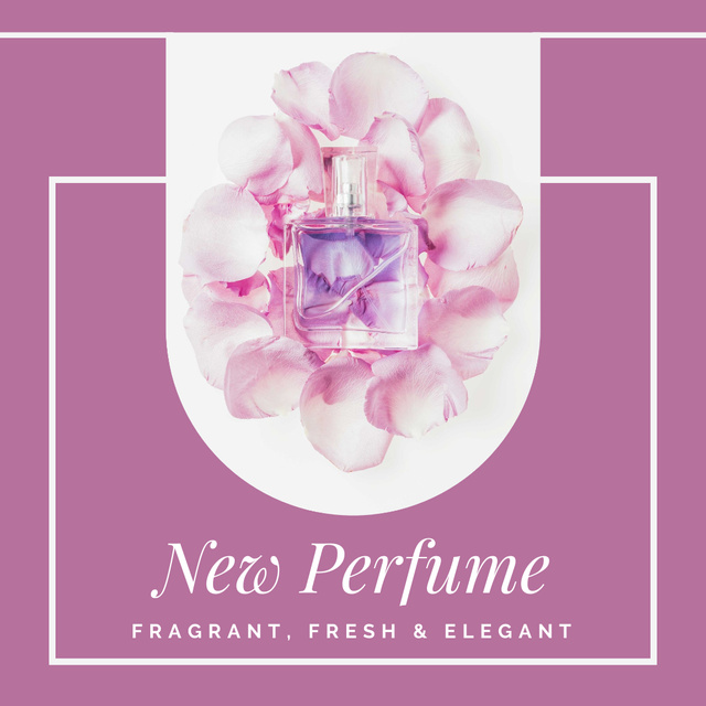 Perfume with Flower Petals Instagram Design Template