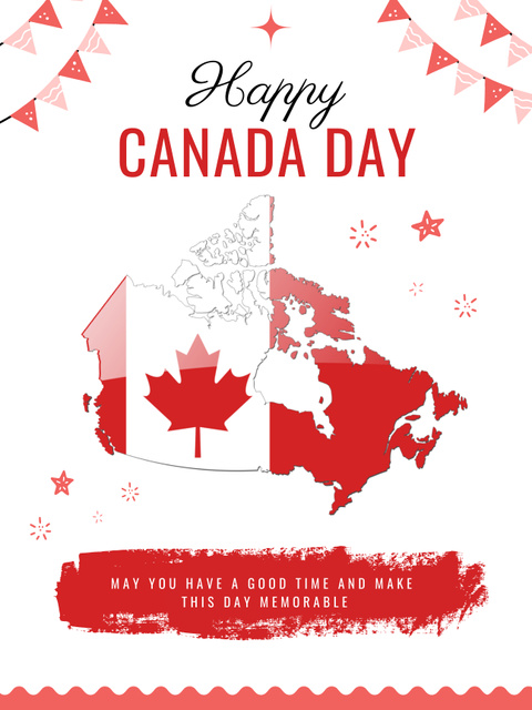 Memorable Canada Day Event Celebration Announcement Poster USデザインテンプレート