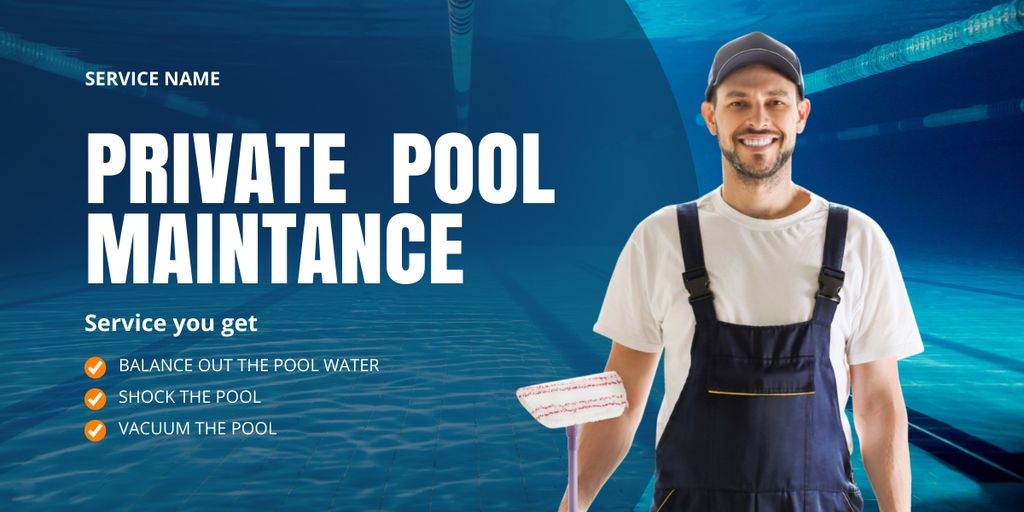 Privat Pool Maintenance Service Offer Image Tasarım Şablonu
