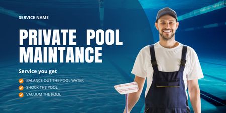 Designvorlage Privat Pool Maintenance Service Offer für Image