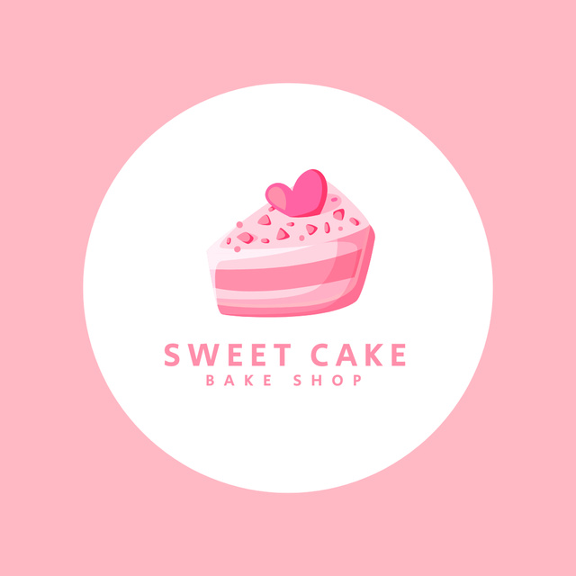 Bakery Ad with Piece of Cake Logo 1080x1080px Πρότυπο σχεδίασης