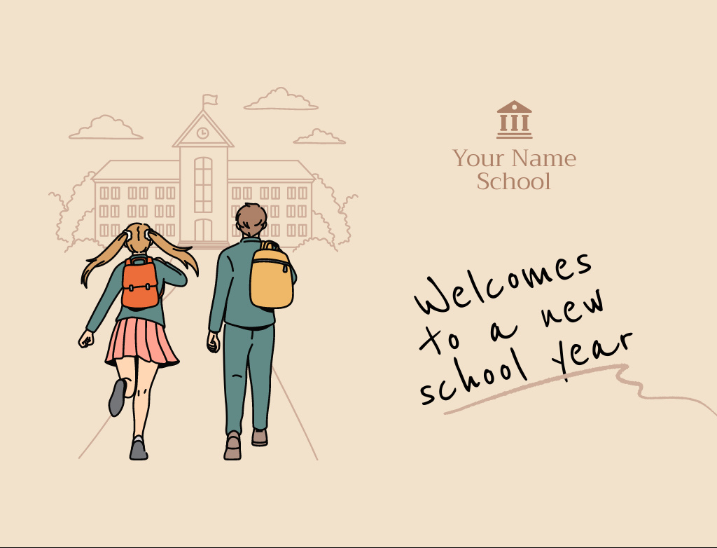 Designvorlage Welcome Back to School für Postcard 4.2x5.5in