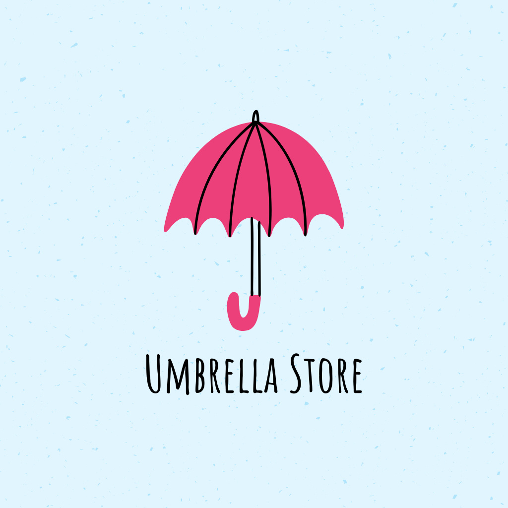 Umbrella Store Ad Logo Design Template