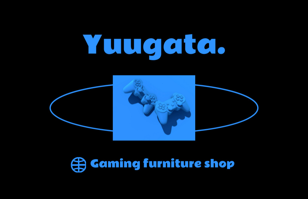 Modèle de visuel Game Equipment Store with Joysticks in Blue - Business Card 85x55mm