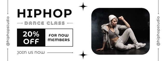 Szablon projektu Discount Offer on Hip Hop Dance Class Facebook cover