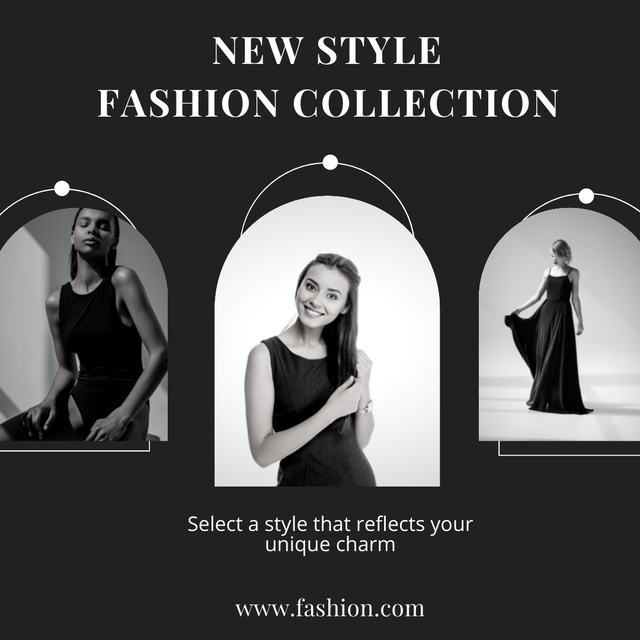 Charming Black Dresses In New Fashion Product Instagram – шаблон для дизайна