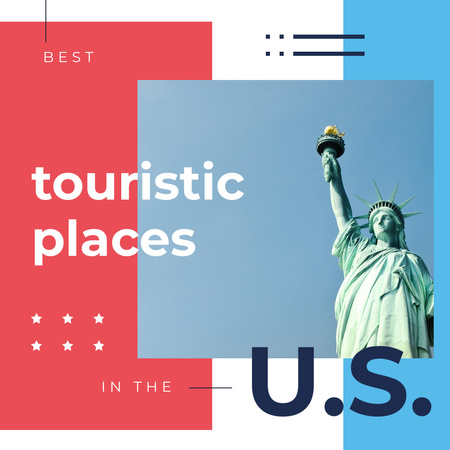 Liberty statue in New York Instagram Design Template