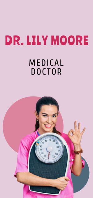 Nutritionist Services Offer with Woman Holding Scale Flyer DIN Large Modelo de Design
