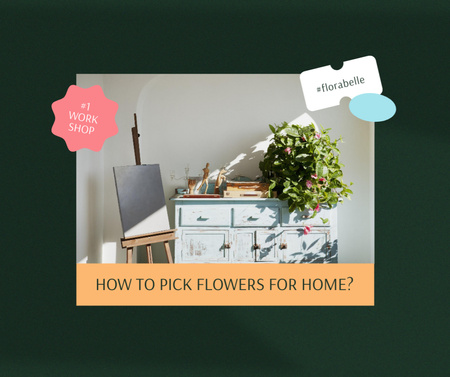Picking flowers for home Facebook Design Template