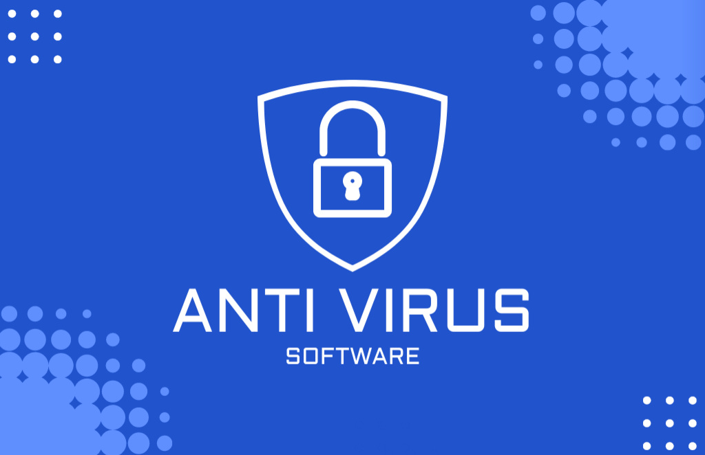 Modèle de visuel Antivirus Software Ad - Business Card 85x55mm