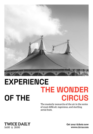 Circus Announcement with Tent Poster 28x40in Design Template