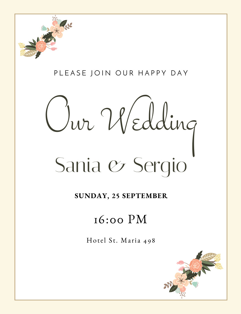 Szablon projektu Welcome to Our Wedding Celebration Invitation 13.9x10.7cm
