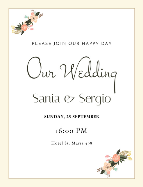 Welcome to Our Wedding Celebration Invitation 13.9x10.7cm Design Template