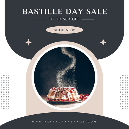 Bastille Day Pastry Discount Instagram Design Template