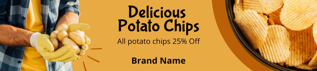 Ontwerpsjabloon van Ebay Store Billboard van Offer of Delicious Potato Chips