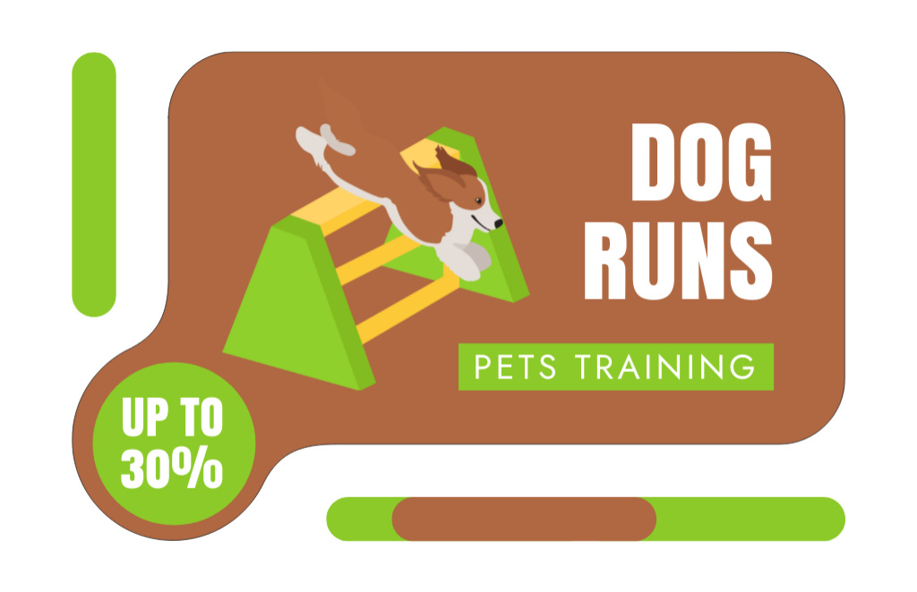 Dogs Training Lessons Business Card 85x55mmデザインテンプレート