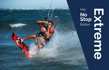 Designvorlage Extreme Inspiration Man Riding Kite Board für Flyer 5.5x8.5in Horizontal