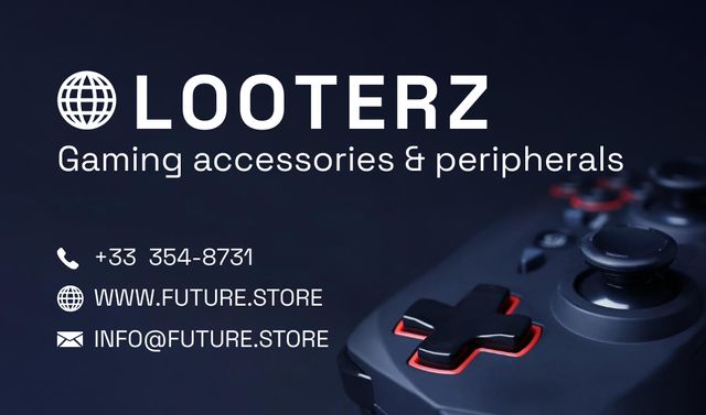 Szablon projektu Proven Gaming Gear And Accessories Shop Offer Business card