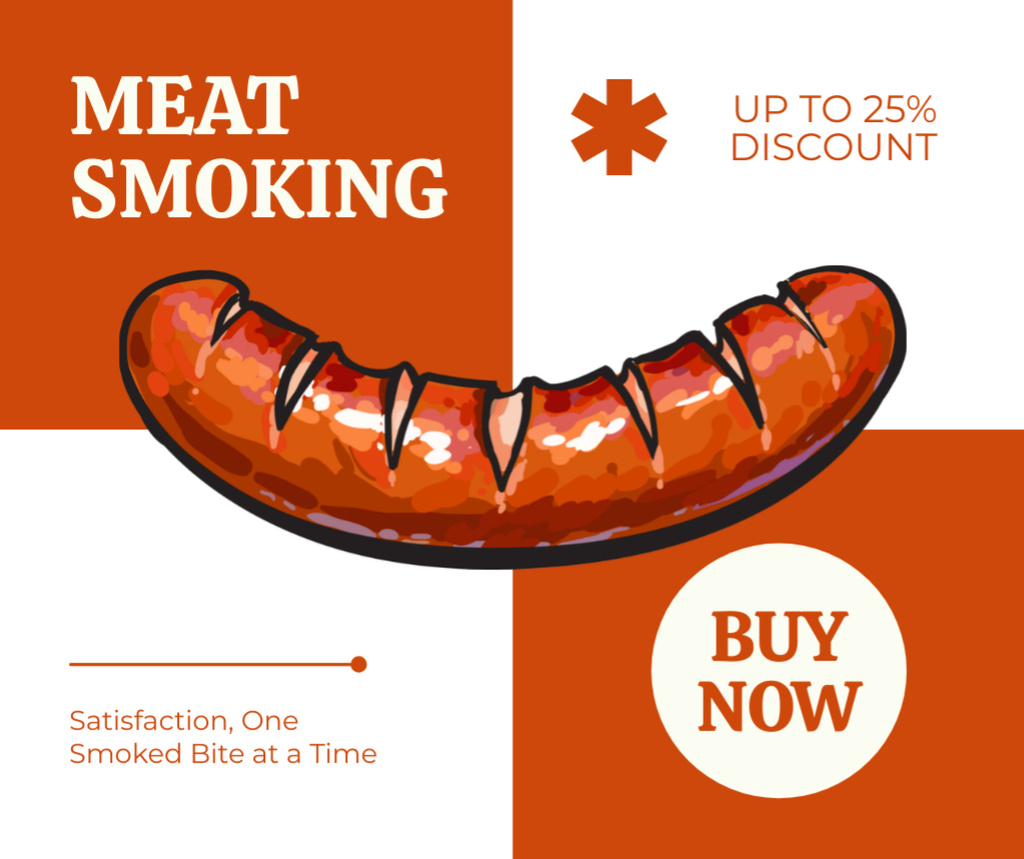 Modèle de visuel Meat Smoking Service Discount - Facebook