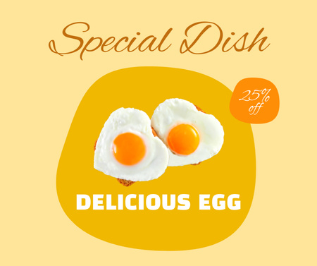Plantilla de diseño de Oferta de Delicioso Plato de Huevos Fritos Facebook 