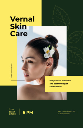 Skincare Products And Cosmetologist Consultation Invitation 5.5x8.5in Šablona návrhu