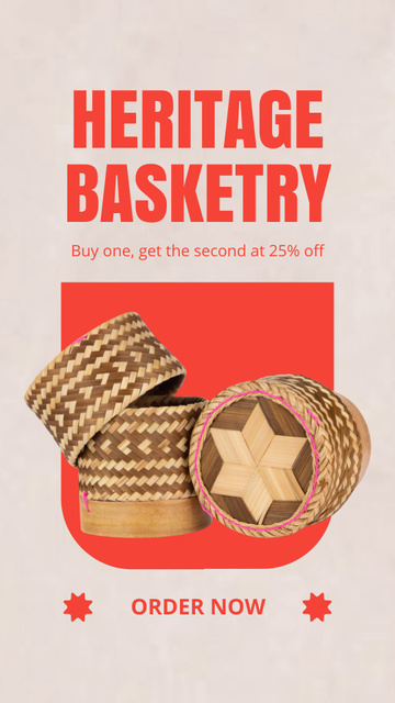 Heritage Basketry Sale Offer Instagram Video Storyデザインテンプレート