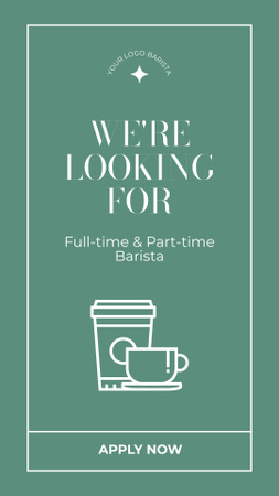 Platilla de diseño Looking for Full-Time and Part-Time Barista Instagram Story
