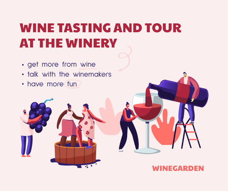 Ontwerpsjabloon van Facebook van Wine Tasting Announcement