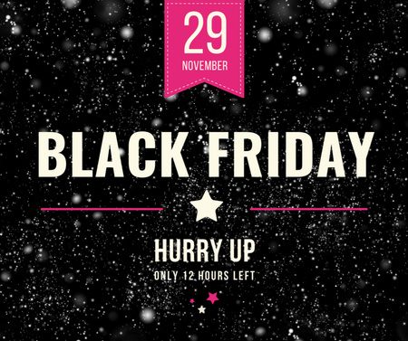 Black Friday Sale on glitter Facebook Design Template