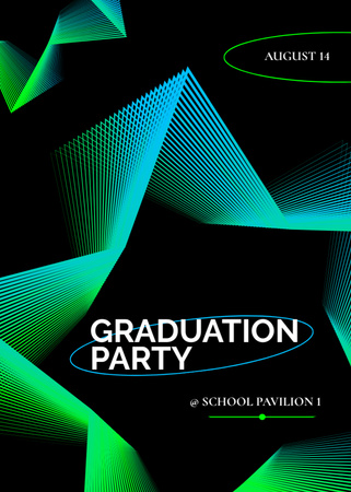 End-of-School Grad Ceremony and Party Announcement Invitation Design Template