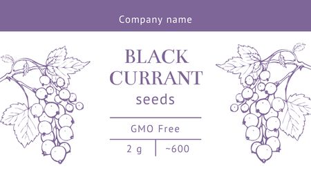 Black Currant Seeds Offer Label 3.5x2in Tasarım Şablonu