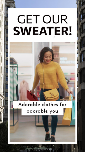 Beautiful Sweaters Promotion With Discount TikTok Video Design Template