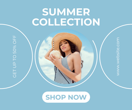Designvorlage Sommerkollektion von Strandbekleidung für Facebook