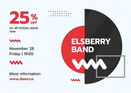 Band Concert Announcement with Minimalistic Elements Flyer A6 Horizontal Design Template