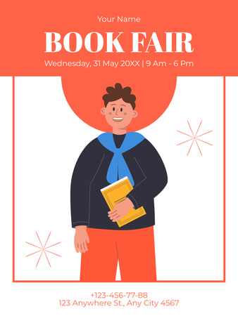 Designvorlage Amazing Book Fair für Poster US
