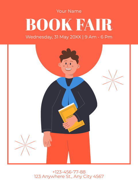 Amazing Book Fair Poster US Tasarım Şablonu