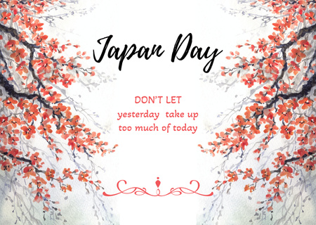 Ontwerpsjabloon van Card van japan dag uitnodiging met kersenbloesem