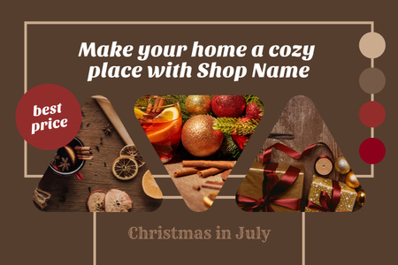 Best Price Ad for Christmas Decor Mood Board Design Template
