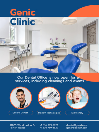 Dentist Services Offer Poster 36x48in Design Template