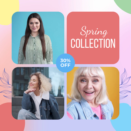 Colorful Fashion Collection Sale Offer Animated Post Design Template