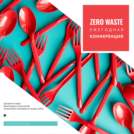 Платформа Краудфандинга Красная пластиковая посуда Instagram – шаблон для дизайна