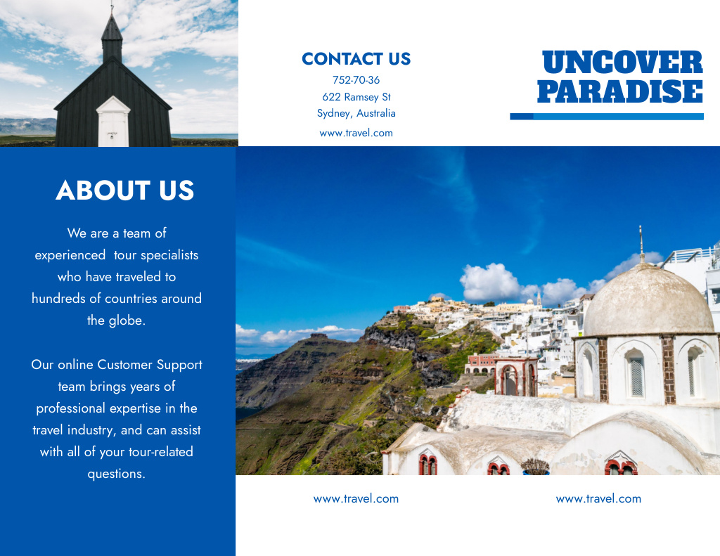 Template di design Tour Offer with Ancient Castle View Brochure 8.5x11in