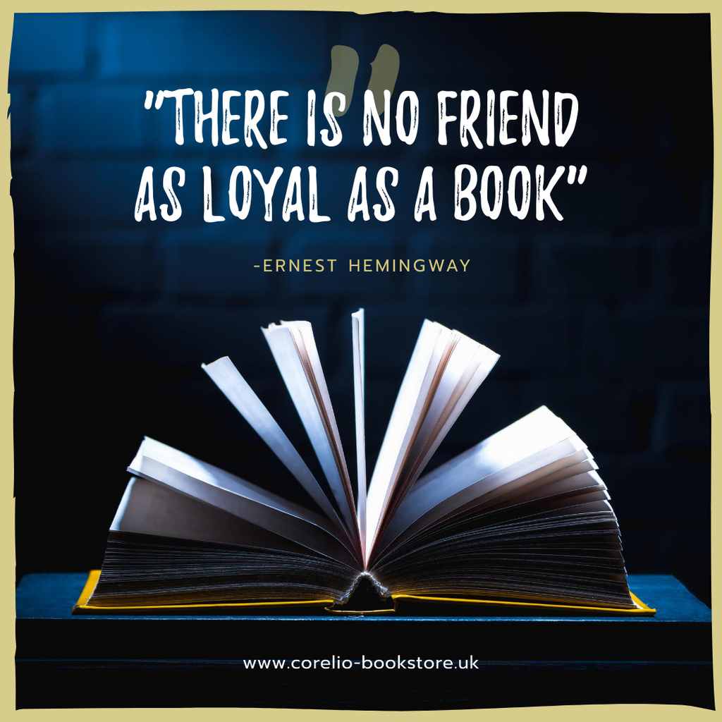 Plantilla de diseño de Reading Quote Open Book Pages Instagram AD 
